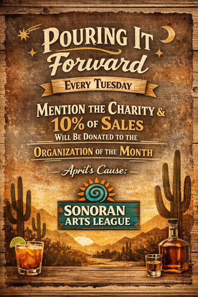 Pouring it Forward flyer - April 2026 Sonoran Arts League