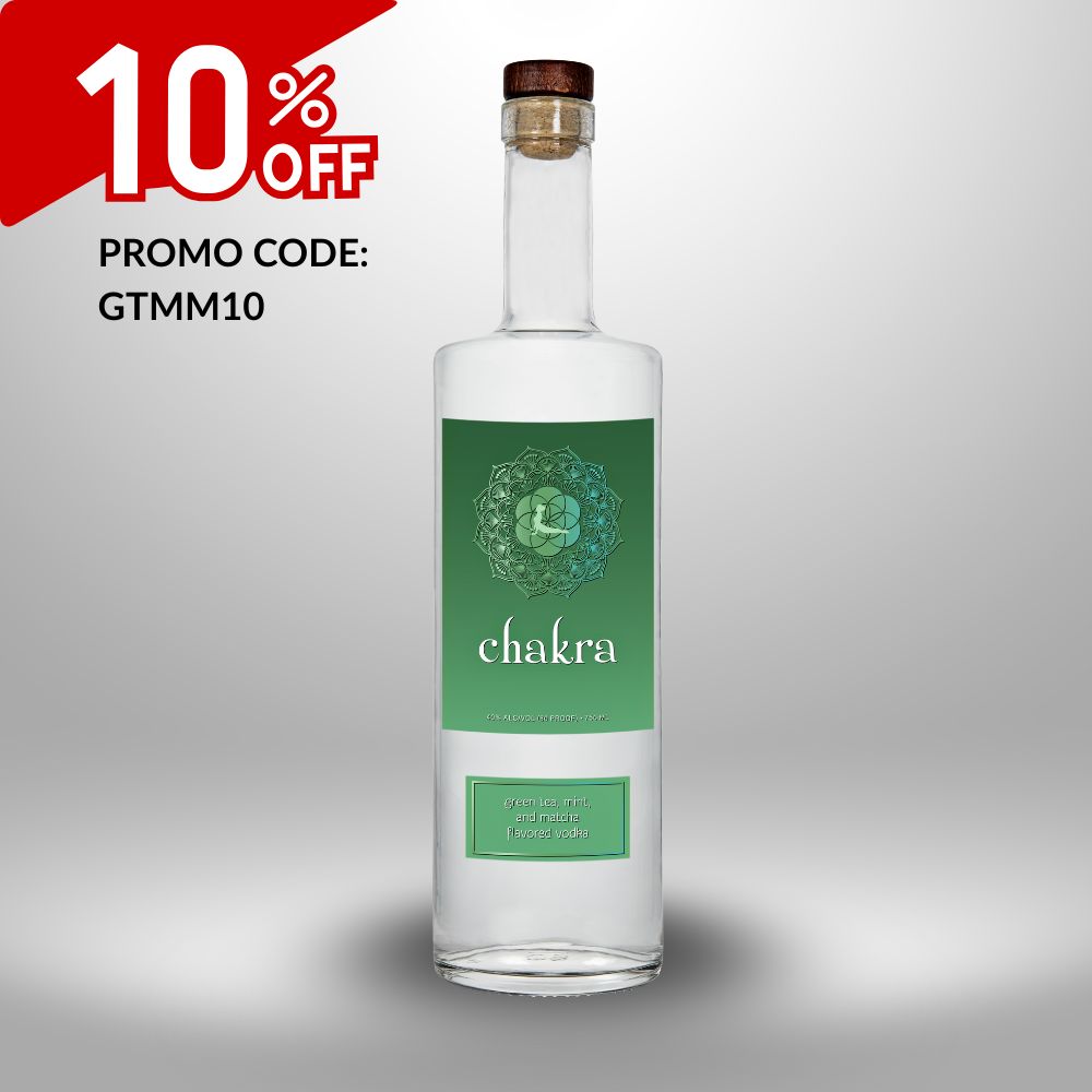 green tea mint matcha flavored chakra vodka promo